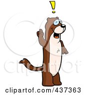 Royalty Free RF Clipart Illustration Of A Weasel Exclaiming by Cory Thoman