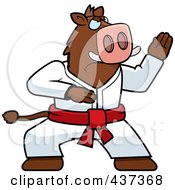 Poster, Art Print Of Karate Boar With A Red Belt