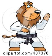 Poster, Art Print Of Karate Lion With A Red Belt