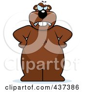 Royalty Free RF Clipart Illustration Of A Mad Beaver Standing Upright With His Hands On His Hips