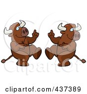 Royalty Free RF Clipart Illustration Of A Dancing Buffalo Couple