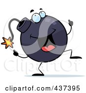 Royalty Free RF Clipart Illustration Of A Bomb Doing A Happy Dance by Cory Thoman