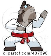 Poster, Art Print Of Karate Ape With A Red Belt