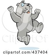 Poster, Art Print Of Excited Bulldog Jumping