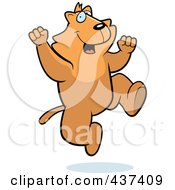 Royalty Free RF Clipart Illustration Of An Excited Cat Jumping