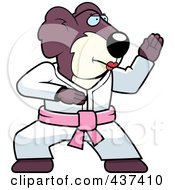 Royalty Free RF Clipart Illustration Of A Karate Koala With A Pink Belt