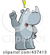 Royalty Free RF Clipart Illustration Of A Rhino Exclaiming by Cory Thoman