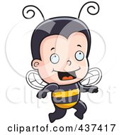 Poster, Art Print Of Happy Bee Boy Running