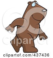 Royalty Free RF Clipart Illustration Of A Walking Groundhog by Cory Thoman