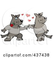 Poster, Art Print Of Wolf Couple Doing A Romantic Dance