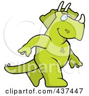 Royalty Free RF Clipart Illustration Of A Walking Triceratops