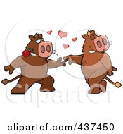 Poster, Art Print Of Boar Couple Doing A Romantic Dance