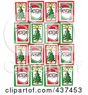 Santa And Tree Christmas Pattern