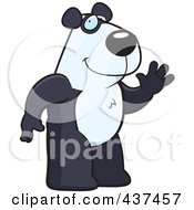 Royalty Free RF Clipart Illustration Of A Friendly Panda Standing And Waving