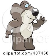 Royalty Free RF Clipart Illustration Of A Friendly Koala Standing And Waving