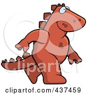 Royalty Free RF Clipart Illustration Of A Walking Dino