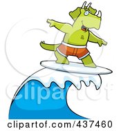 Poster, Art Print Of Surfing Triceratops