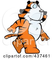 Royalty Free RF Clipart Illustration Of A Walking Tiger