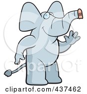 Royalty Free RF Clipart Illustration Of A Friendly Elephant Standing And Waving