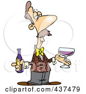 Royalty Free RF Clip Art Illustration Of A Cartoon Male Wine Taster