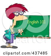 Poster, Art Print Of English 101 Teacher Standing By A Chalk Board