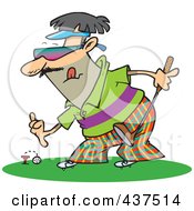 Poster, Art Print Of Man Putting A Golf Ball On A Tee