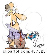 Royalty Free RF Clip Art Illustration Of A Frustrated Man Trying To Calculate His Taxes