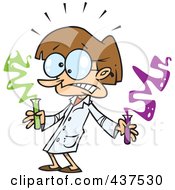 Royalty Free RF Clip Art Illustration Of A Scared Science Teacher Holding Test Tubes