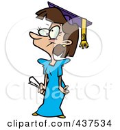 Poster, Art Print Of Cartoon Teen Girl Graduate