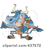 Royalty Free RF Clip Art Illustration Of A Cartoon Cow Couple Dancing The Tango by toonaday