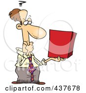 Poster, Art Print Of Businessman Holding A Cube And Thinking
