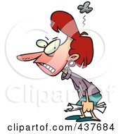 Royalty Free RF Clip Art Illustration Of A Ticked Off Businesswoman Holding A Document