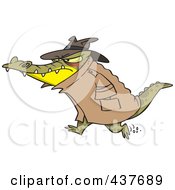 Poster, Art Print Of Thug Crocodile In A Hat And Coat
