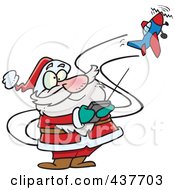 Poster, Art Print Of Santa Flying A Remote Control Plane