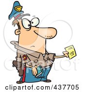 Poster, Art Print Of Cartoon Cop Issuing A Ticket