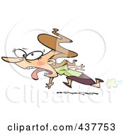 Royalty Free RF Clip Art Illustration Of A Disgusted Cartoon Businesswoman Running Away