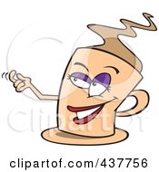 Royalty Free RF Clip Art Illustration Of A Cartoon Temptress Cup Of Coffee