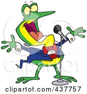 Poster, Art Print Of Cartoon Tenor Frog Singing