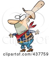 Poster, Art Print Of Cartoon Cowboy Wearing A Tall Ten Gallon Hat