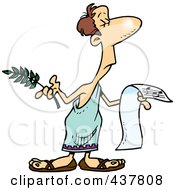 Royalty Free RF Clip Art Illustration Of A Man In A Togat Holding Sheet Music