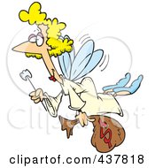 Blond Tooth Fairy With A Wand And Bag Of Money