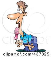 Royalty Free RF Clip Art Illustration Of A Shocked Tongue Tied Cartoon Man by toonaday