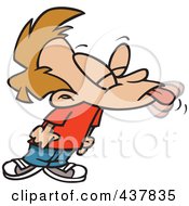 Royalty Free RF Clip Art Illustration Of A Cartoon Bratty Boy Sticking His Tongue Out