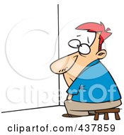 Poster, Art Print Of Cartoon Businessman Doing Time Out In A Corner