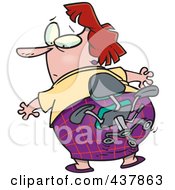 Royalty Free RF Clip Art Illustration Of A Cartoon Womans Butt Stuck In A Chair by toonaday