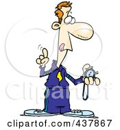 Royalty Free RF Clip Art Illustration Of A Cartoon Coach Using A Stop Watch by toonaday