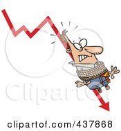 Royalty Free RF Clip Art Illustration Of A Caucasian Businessman Tied To A Plumeting Arrow by toonaday