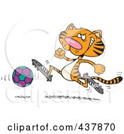 Poster, Art Print Of Tiger Playing Soccer