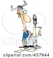 Royalty Free RF Clip Art Illustration Of A Cartoon Man In Costume Reading About Today In History by toonaday