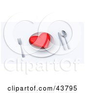 Clipart Illustration Of A Red 3d Heart Served On A Plate by Frank Boston #COLLC43795-0095